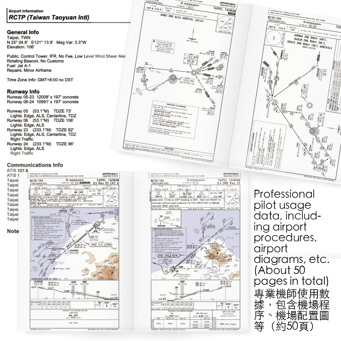 RBF絕版 JC 金屬 RCTP chart 08 桃園機場航圖 JC-RCTP08 *free shipping* 全球免運費