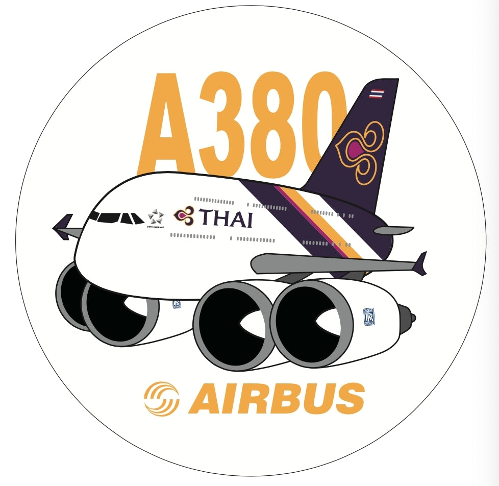 RBF現貨  THAI A380 7CM STICKER 貼紙 S-C-380-TH *free shipping* 全球免運費