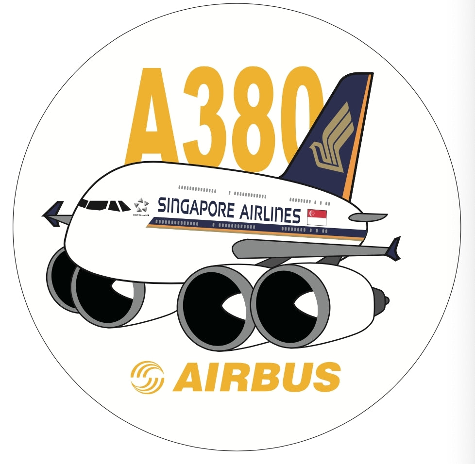 RBF現貨   SINGAPORE A380 7CM STICKER 貼紙 S-C-380-SQ *free shipping* 全球免運費