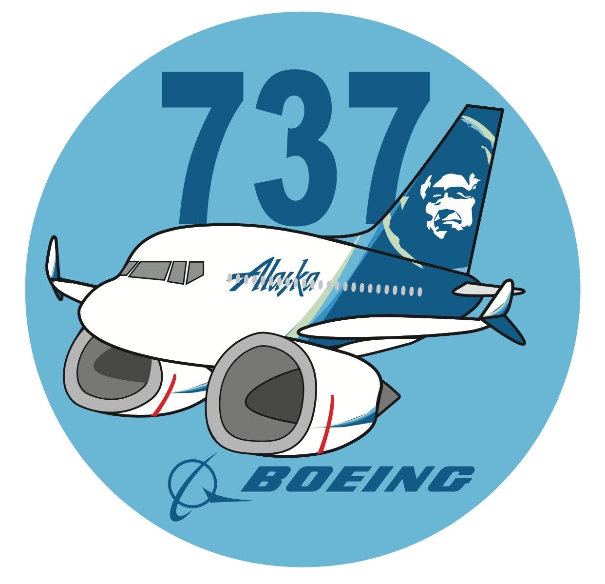 RBF現貨  ALASKA 737 7CM STICKER 貼紙 S-C-737-AK *free shipping* 全球免運費
