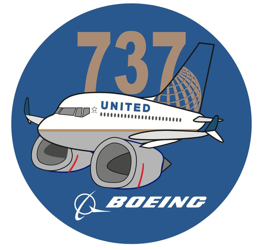 RBF現貨  UNITED 737 7CM STICKER 貼紙 S-C-737-UA *free shipping* 全球免運費