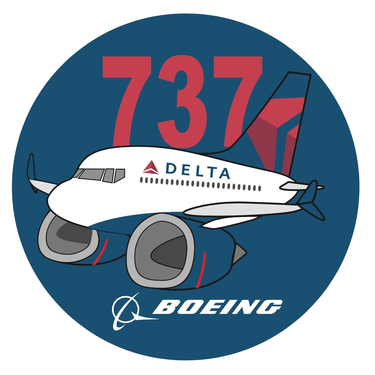 RBF現貨  DELTA 737 7CM STICKER 貼紙 S-C-737-DL *free shipping* 全球免運費