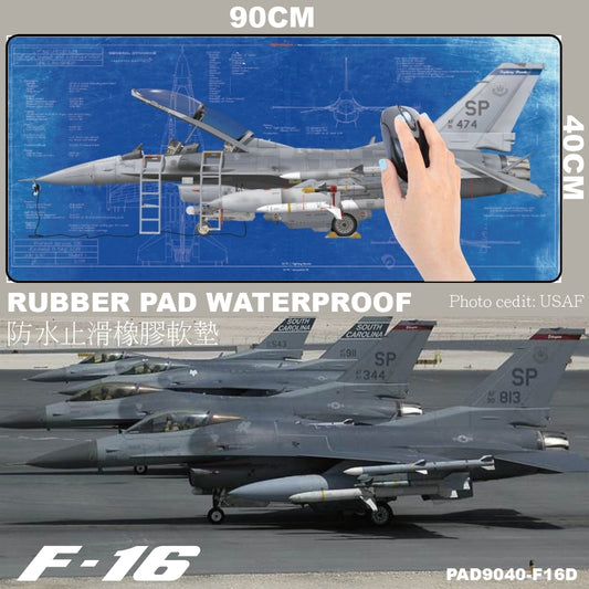 RBF絕版 F-16 SCHREIBTISCHUNTERLAGE 90x40cm 桌墊 PAD9040-F16D *kostenloser Versand* 全球免運費