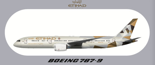 RBF現貨  ETIHAD 787-9 9.5X5.7CM STICKER 貼紙 S-R-789-EY *free shipping* 全球免運費