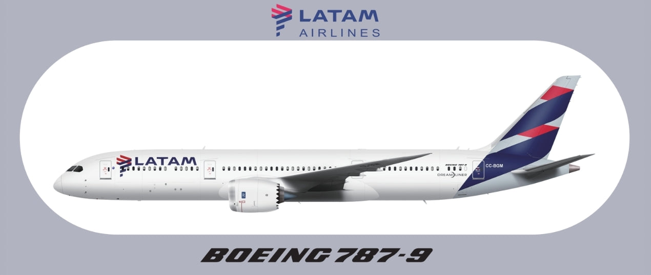 RBF現貨  LATAM 787-9 9.5X5.7CM STICKER 貼紙 S-R-789-LA-BGM *free shipping* 全球免運費