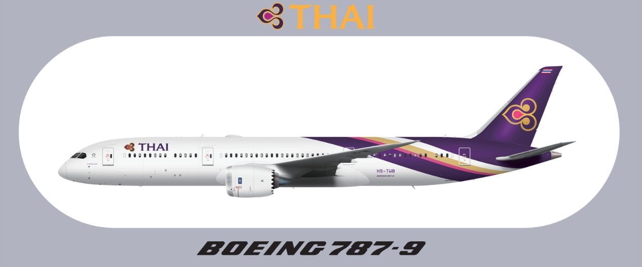 RBF現貨  THAI 787-9 9.5X5.7CM STICKER 貼紙 S-R-789-TG *free shipping* 全球免運費