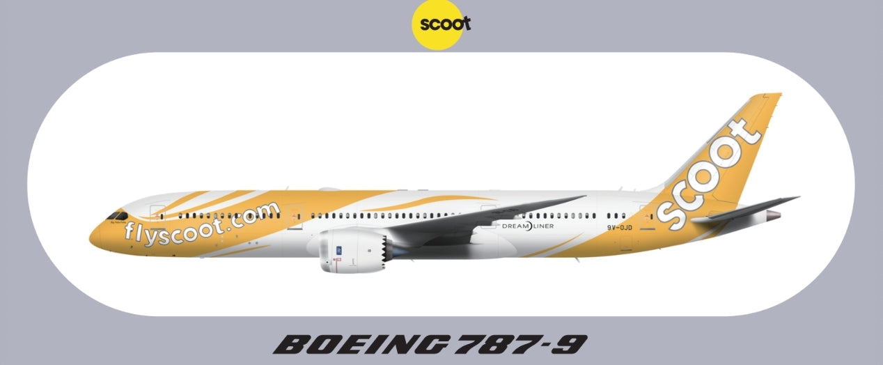 RBF現貨  SCOOT 787-9 9.5X5.7CM STICKER 貼紙 S-R-789-TR *free shipping* 全球免運費