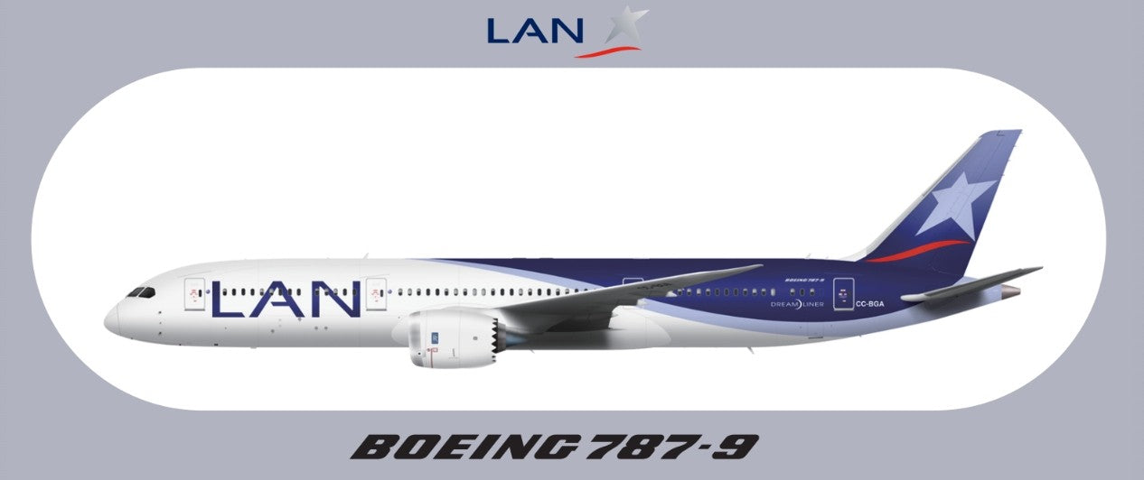 RBF現貨  LAN 787-9 9.5X5.7CM STICKER 貼紙 S-R-789-LA-BGA *free shipping* 全球免運費