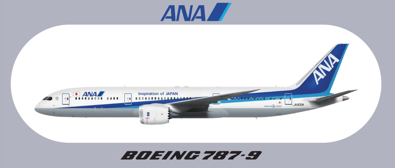 RBF現貨  ANA 787-9 9.5X5.7CM STICKER 貼紙 S-R-789-NH-33A *free shipping* 全球免運費