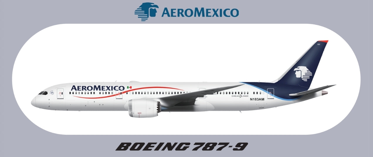 RBF現貨  AEROMEXICO 787-9 9.5X5.7CM STICKER 貼 S-R-789-AM *free shipping* 全球免運費