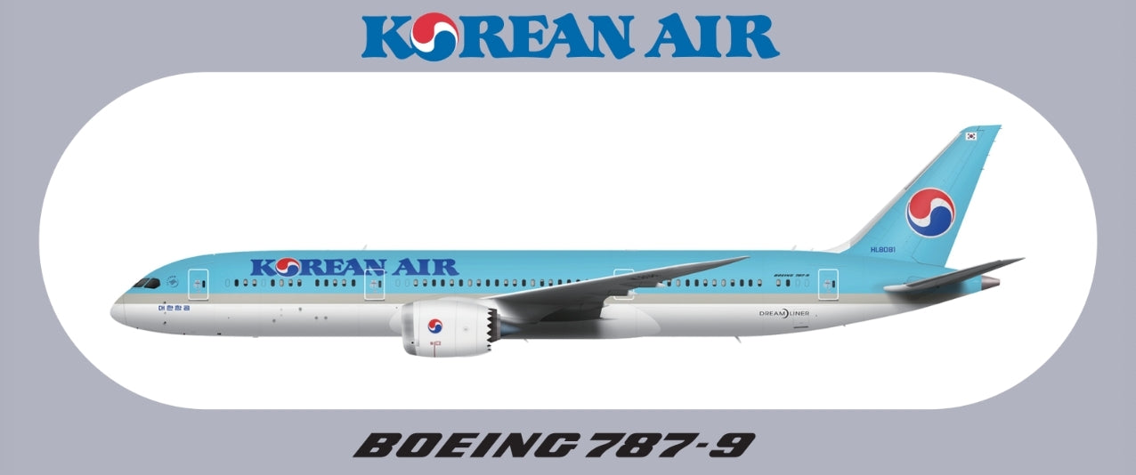 RBF現貨  KOREAN 787-9 9.5X5.7CM STICKER 貼紙 S-R-789-KA *free shipping* 全球免運費