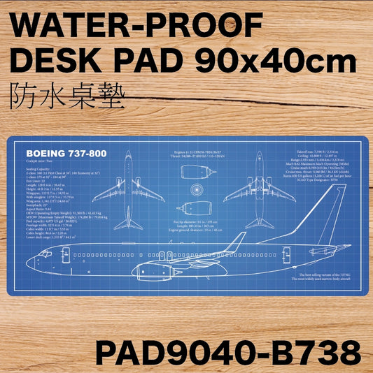 RBF絕版  737 Desk pad 90x40cm 桌墊 PAD9040-B738 *free shipping* 全球免運費