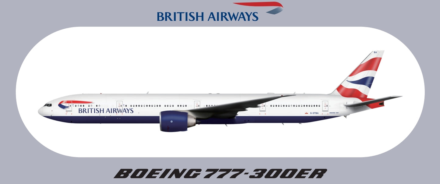 RBF現貨  BRITISH 777-300ER STICKER 20x8.8cm 貼 S-R-77W-BA *free shipping* 全球免運費