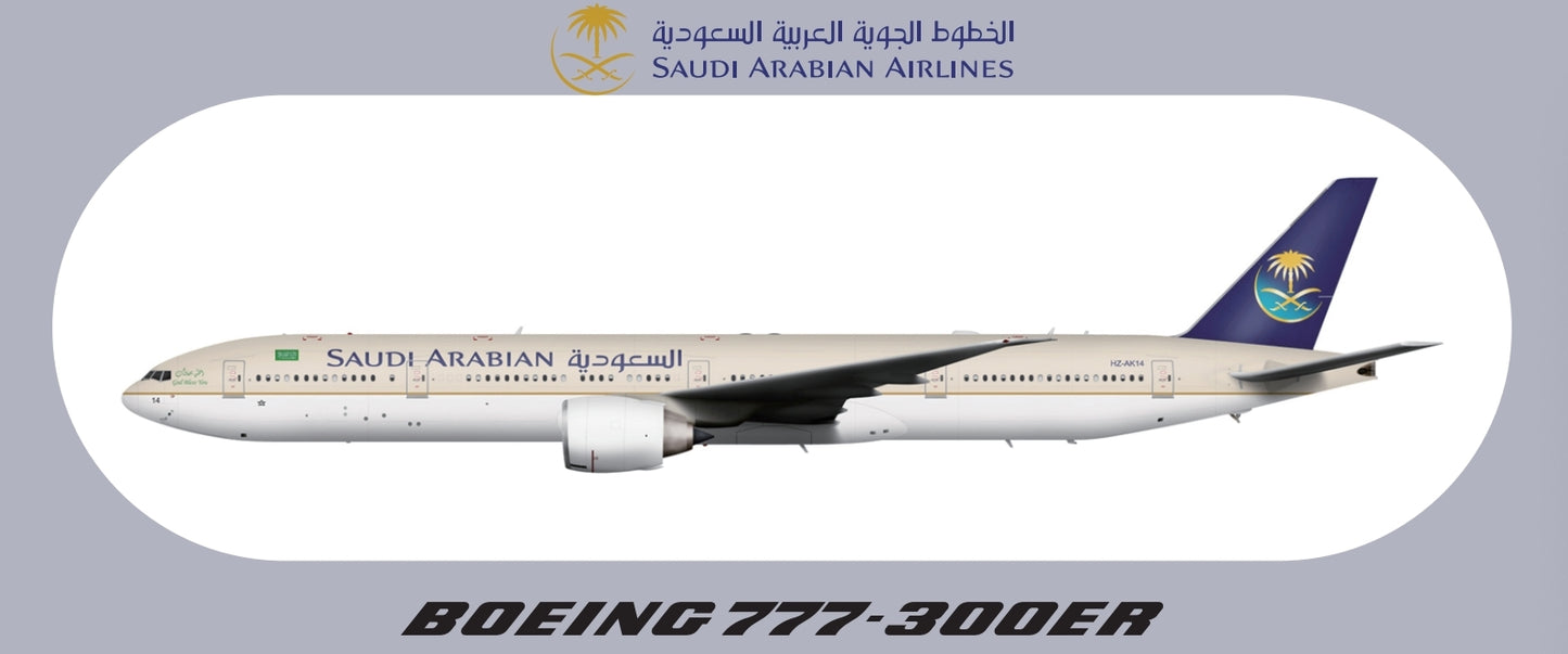 RBF現貨  SAUDI ARABIAN 777-300ER STICKER 20x8 S-R-77W-SV *free shipping* 全球免運費