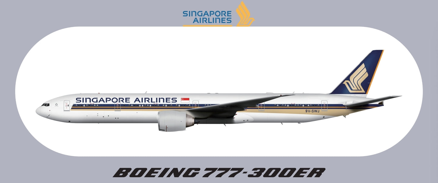 RBF現貨  SINGAPORE 777-300ER STICKER 20x8.8cm S-R-77W-SQ *free shipping* 全球免運費