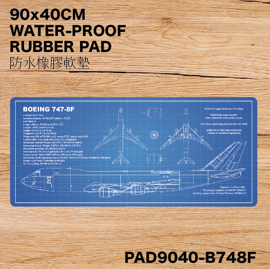 RBF絕版  747-8F DESK PAD 90x40CM 桌墊 PAD9040-B748F *free shipping* 全球免運費