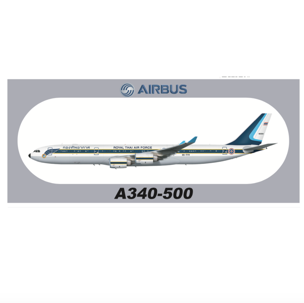 RBF現貨  THAI AIR FORCE A340-500 20X8.8CM STI S-R-A345-HS *free shipping* 全球免運費