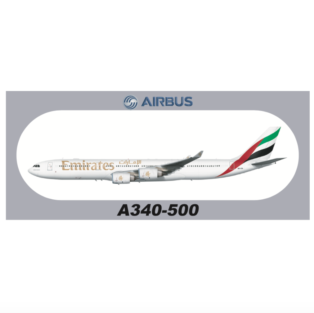 RBF現貨  EMIRATES A340-500 20X8.8CM STICKER 貼 S-R-A345-A6 *free shipping* 全球免運費