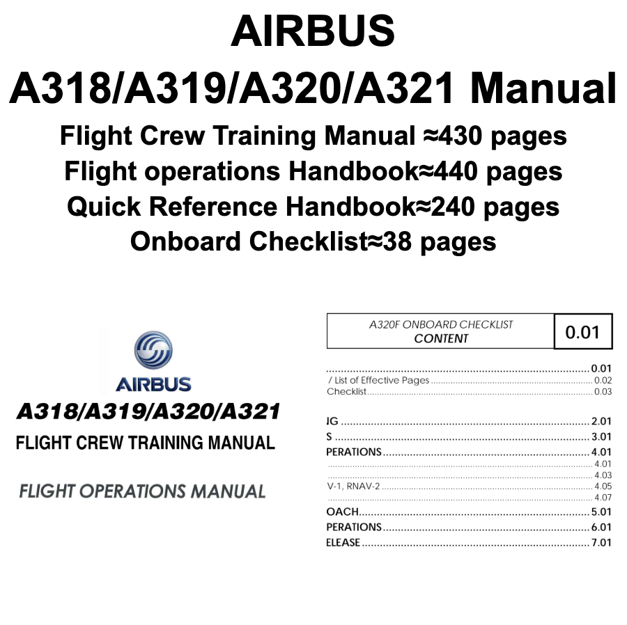 RBF現貨  A318 A319 A320 A321 Manual MAN-A320 *free shipping* 全球免運費