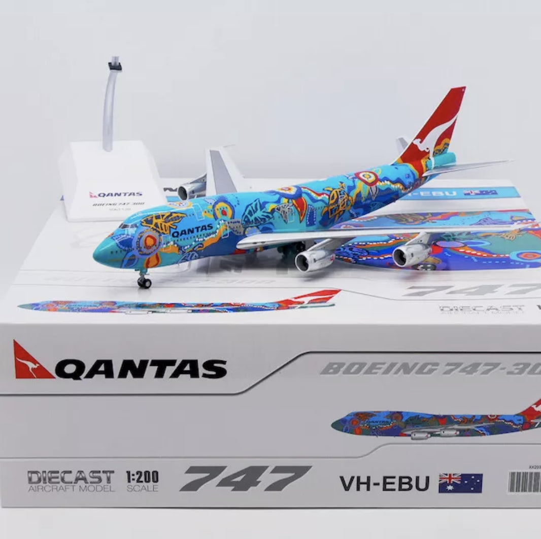 RBF絕版 JC 金屬 1/200 Qantas 747-300 VH-EBU XX20374 *free shipping* 全球免運費