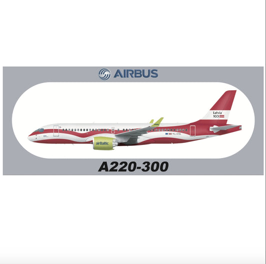 RBF現貨  A220-300 LATVIA 20x8.8CM STICKER 貼紙 S-R-A220-CSL *free shipping* 全球免運費
