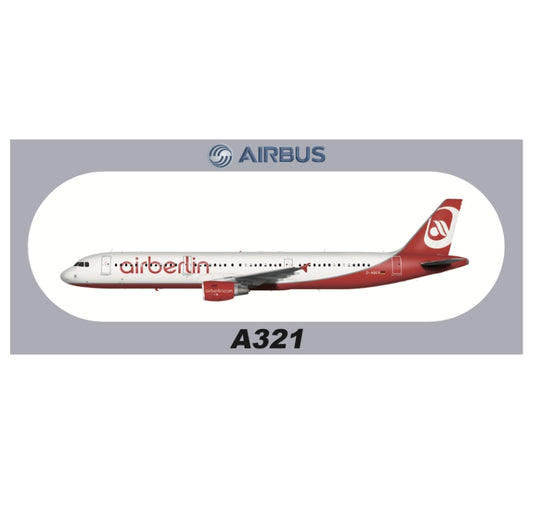 RBF現貨  Air berlin A321 sticker 20x8.8cm 貼紙 S-R-A321-ABCG *free shipping* 全球免運費