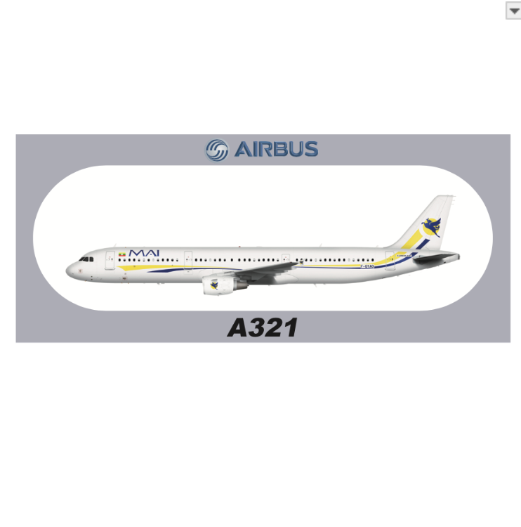 RBF現貨  MAI A321 20x8.8CM STICKER 貼紙 S-R-321-GYAO *free shipping* 全球免運費