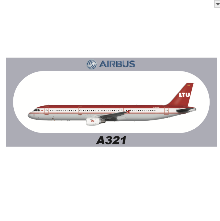 RBF現貨  LTU A321 20x8.8CM STICKER 貼紙 S-R-321-ALSB *free shipping* 全球免運費