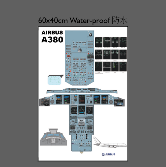 RBF現貨  A380 Cockpit diagram pad 桌墊 PAD6040-380C