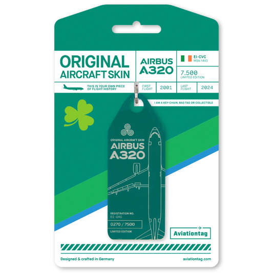 RBF  Aviationtag A320 EI-CVC Green 4260411672425 全球免運 Free Shipping Worldwide
