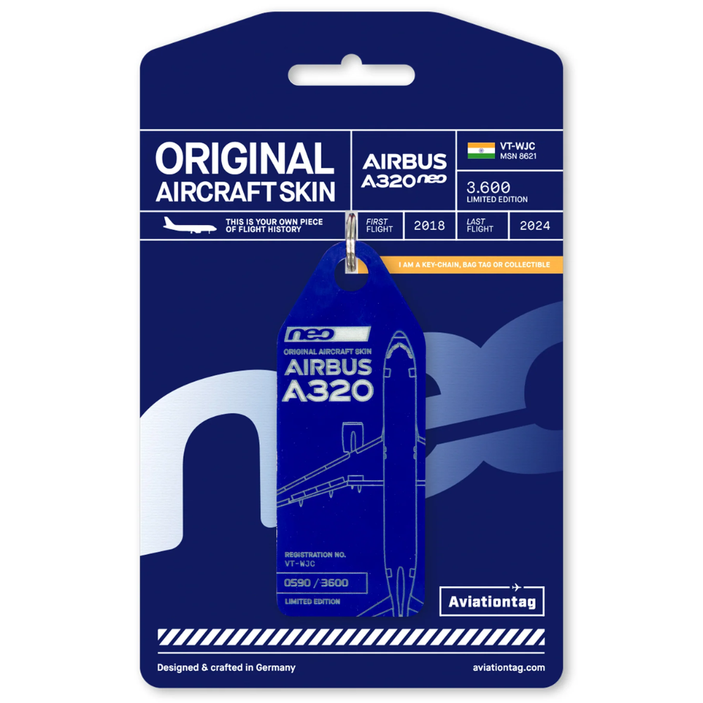 RBF 現貨 Aviationtag A320neo VT-WJC Blue 4260411672456 全球免運 Free Shipping Worldwide