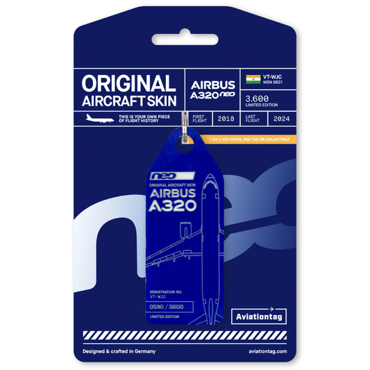 RBF 現貨 Aviationtag A320neo VT-WJC Blue 4260411672456 全球免運 Free Shipping Worldwide