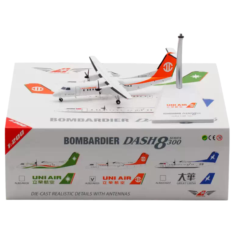 RBF現貨 ALB 金屬 1:200 UNI AIR DASH-8-300 B-15225 LAS ALB2UNI225 *kostenloser Versand* 全球免運費