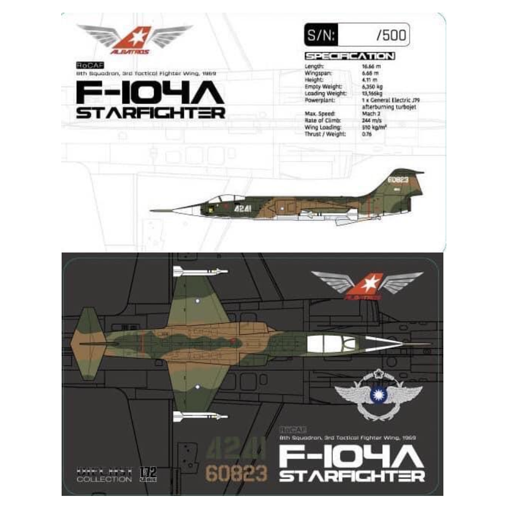 RBF現貨 ALB 金屬 1:72 ROCAF F-104 4241 ALB724241 *kostenloser Versand* 全球免運費