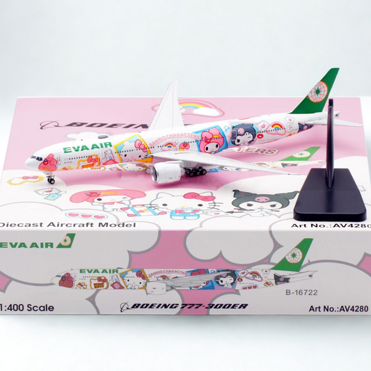 RBF現貨 AV 金屬 1/400 B-16722 EVA Air 777-36NER "San AV4280 *free shipping* 全球免運費
