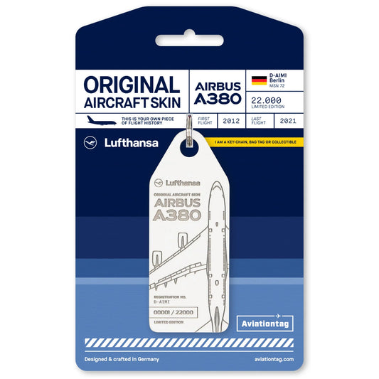 RBF現貨  AVIATIONTAG Lufthansa Airbus A380 D-AIMI-WHITE *free shipping* 全球免運費