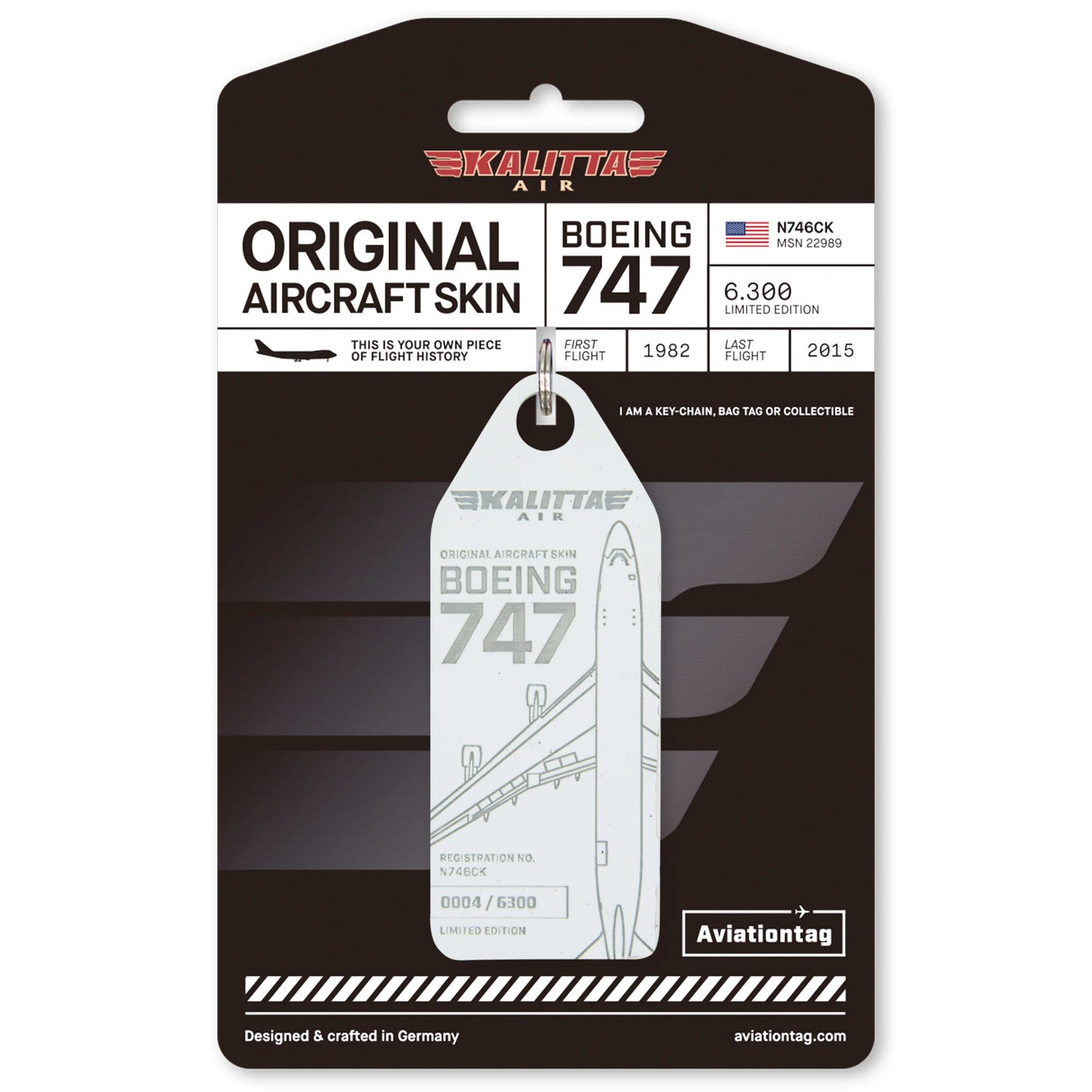 RBF絕版  AVIATIONTAG Kalitta Boeing 747 N746CK-WHITE *free shipping* 全球免運費
