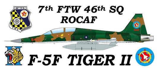 RBF絕版  ROCAF F-5F CAMO TIGER STICKER 貼紙 S30-F5FC *free shipping* 全球免運費