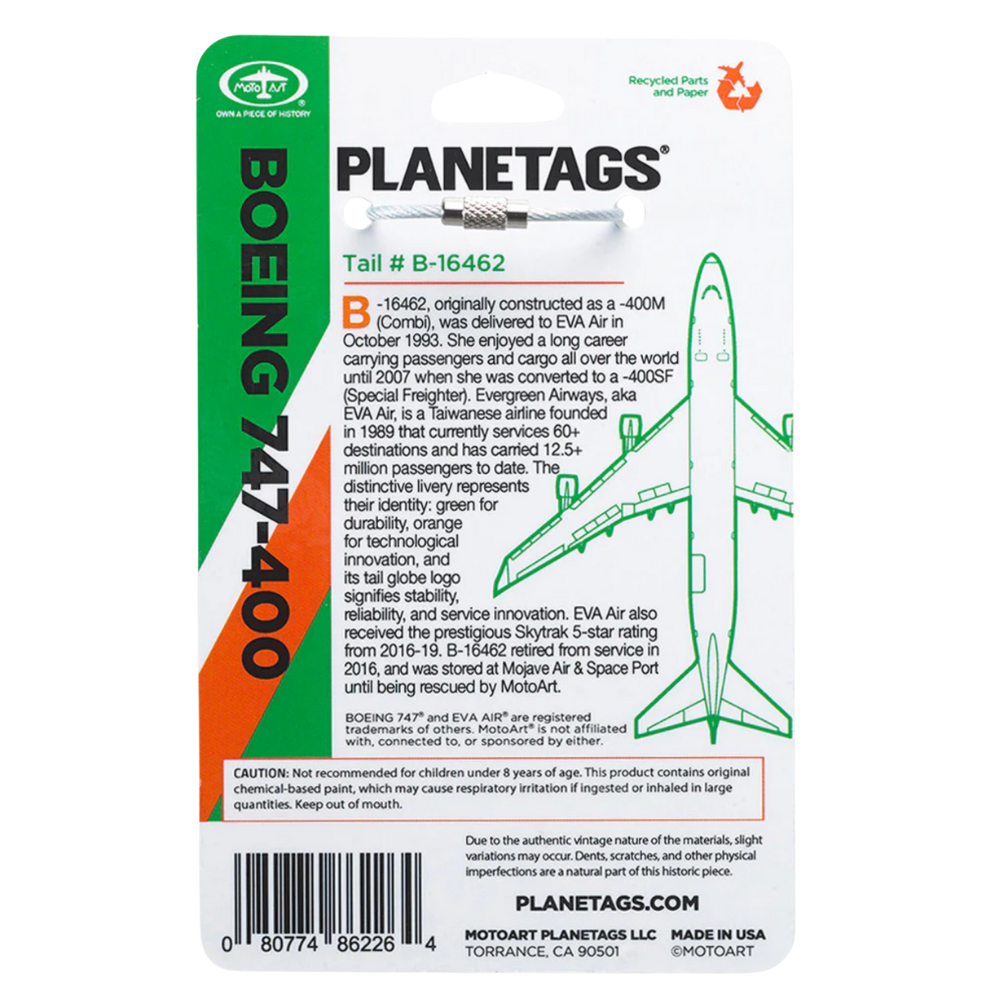 RBF現貨   PLANETAGS EVA AIR 747-400F 080774862264