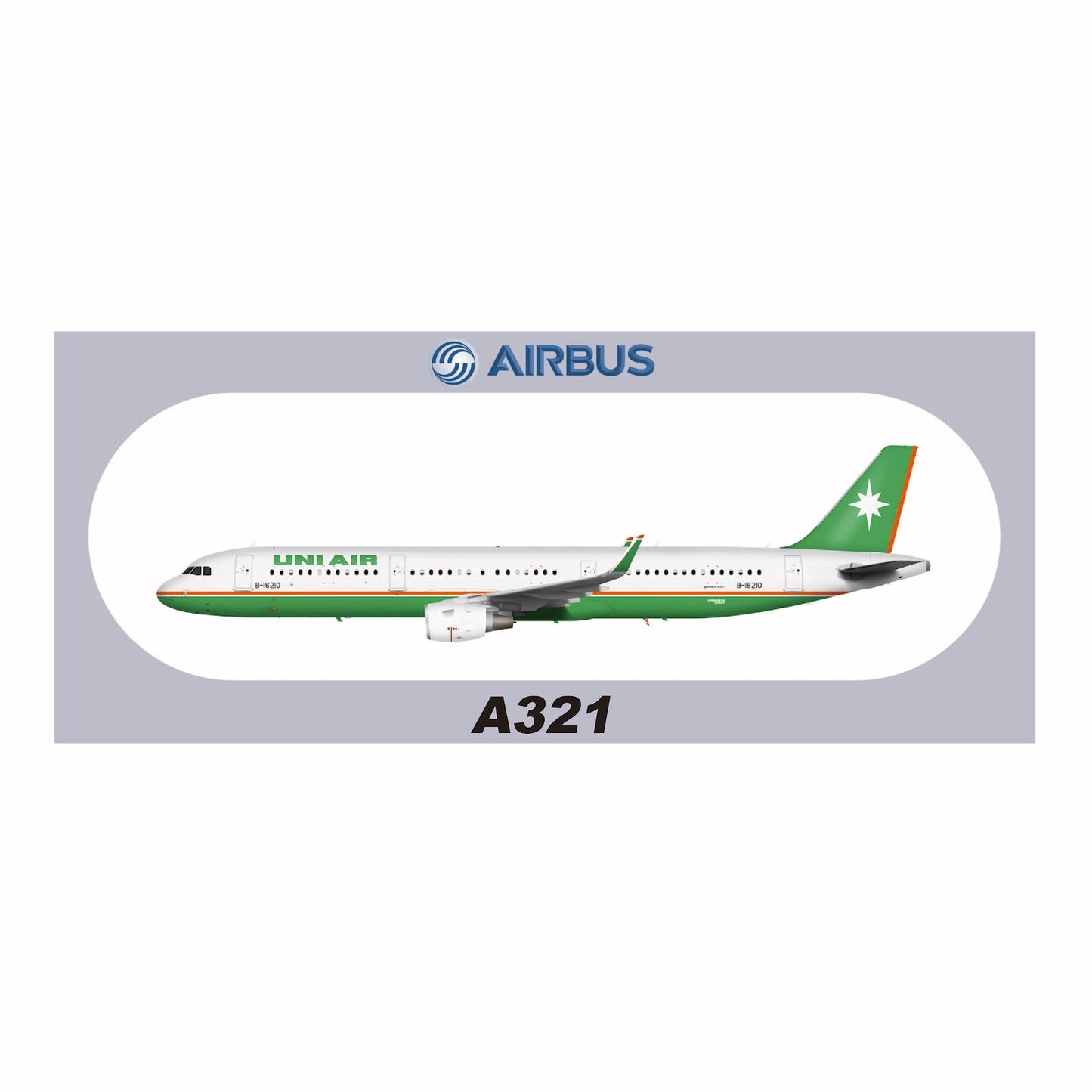 RBF-Aufkleber UNI A321, 20 x 8,8 cm, Aufkleber, SR-321-16210, *kostenloser Versand*