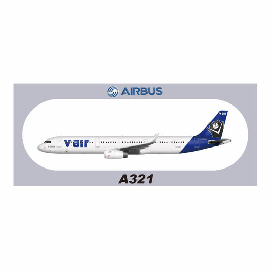 RBF現貨  V-AIR A321 20x8.8CM STICKER 貼紙 S-R-321-22608 *free shipping* 全球免運費
