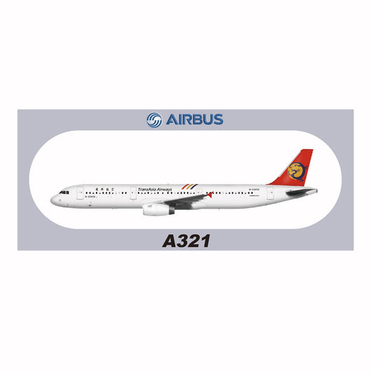 RBF現貨  TRANSASIA A321 20x8.8CM STICKER 貼紙 S-R-321-22808 *free shipping* 全球免運費
