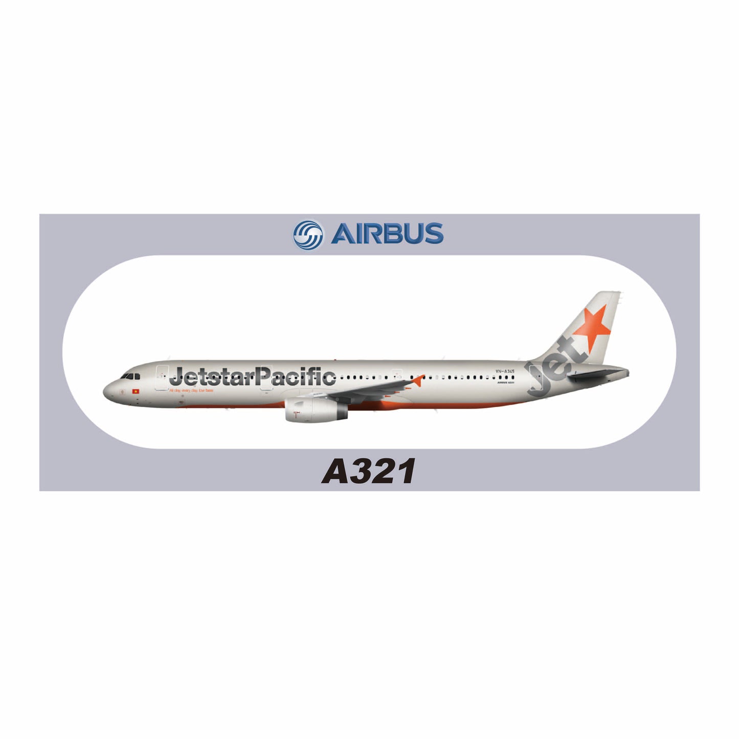 RBF現貨  JETSTAR A321 20x8.8CM STICKER 貼紙 S-R-321-A345 *free shipping* 全球免運費