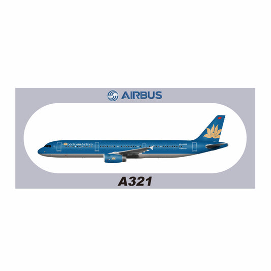 RBF現貨  VIETNAM A321 20x8.8CM STICKER 貼紙 S-R-321-A360 *free shipping* 全球免運費