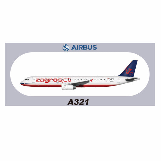 RBF現貨  ZAGROS A321 20x8.8CM STICKER 貼紙 S-R-321-AQU *free shipping* 全球免運費
