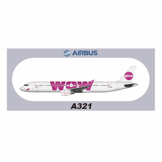 RBF現貨  WOW A321 20x8.8CM STICKER 貼紙 S-R-321-DAD *free shipping* 全球免運費