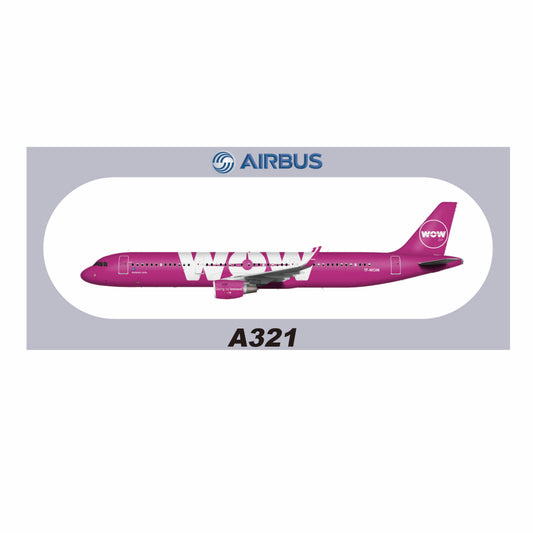 RBF現貨  WOW A321 20x8.8CM STICKER 貼紙 S-R-321-MOM *free shipping* 全球免運費