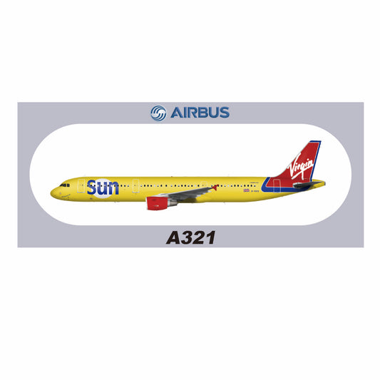 RBF現貨  VIRGIN A321 20x8.8CM STICKER 貼紙 S-R-321-VKIS *free shipping* 全球免運費