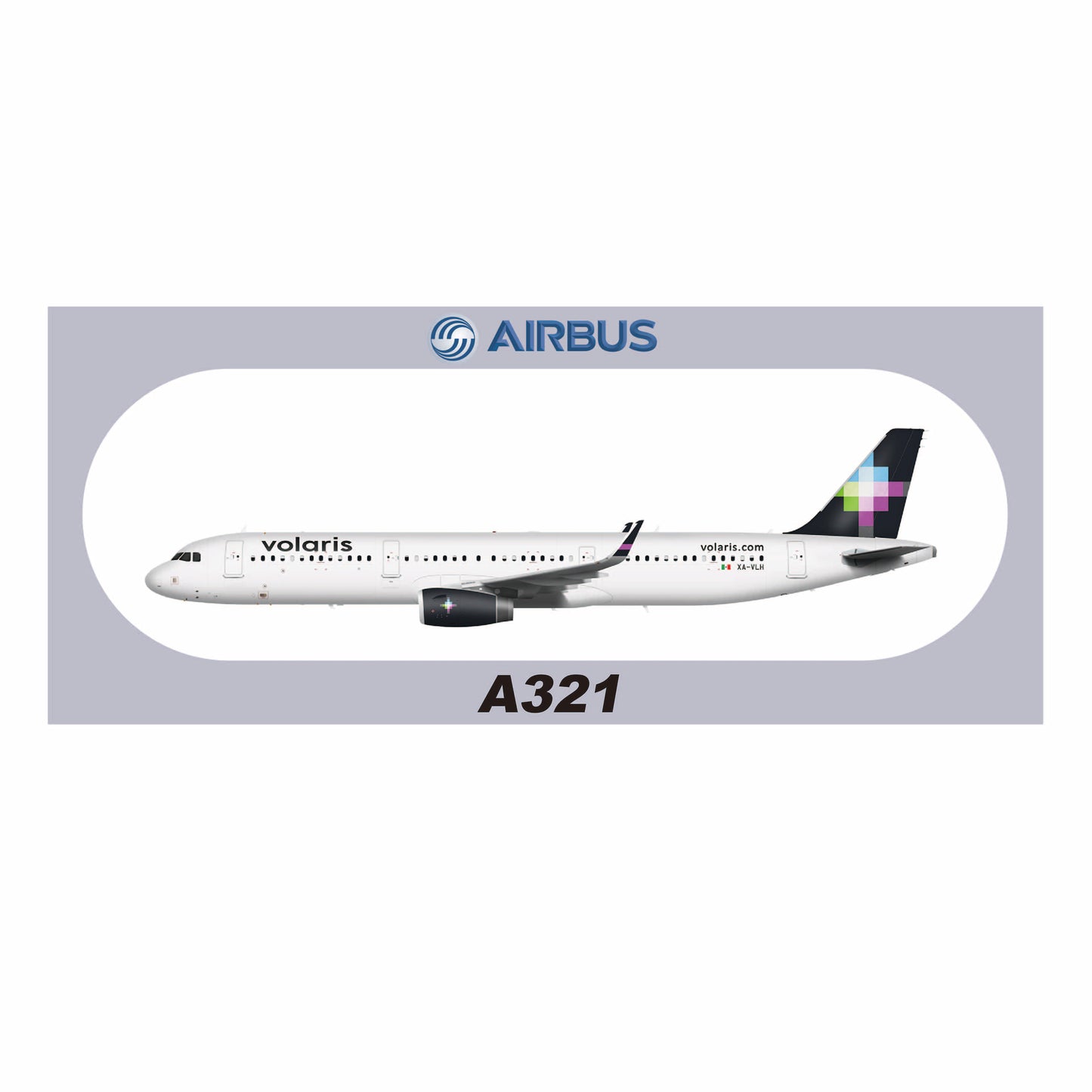 RBF-Aufkleber für VOLARIS A321, 20 x 8,8 cm, Aufkleber SR-321-VLH *kostenloser Versand*