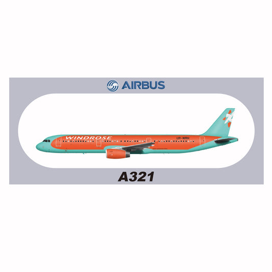 RBF現貨  WINDROSE A321 20x8.8CM STICKER 貼紙 S-R-321-WRH *free shipping* 全球免運費